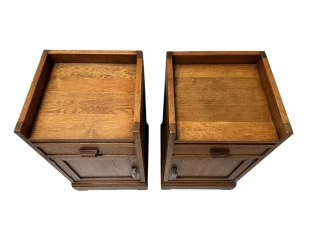 Two Art Deco Modernist Nightstands or Bedside Tables, 1920s